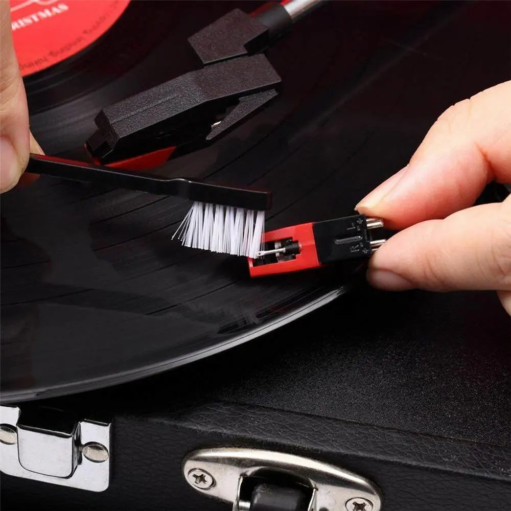 3 in 1 Anti-Static Phonograph Turntable Vinyl Record Cleaning Kit Dust Remover Brush For Records Maintenance turntable adapter vinyl record cleaner brush