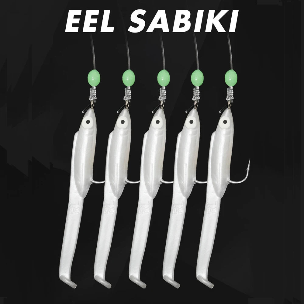 5 Set Di Piume Da Pesca Per Sgombri - Rig Pre-assemblati Con Perline Luminose | RDNKVB - Foto 5