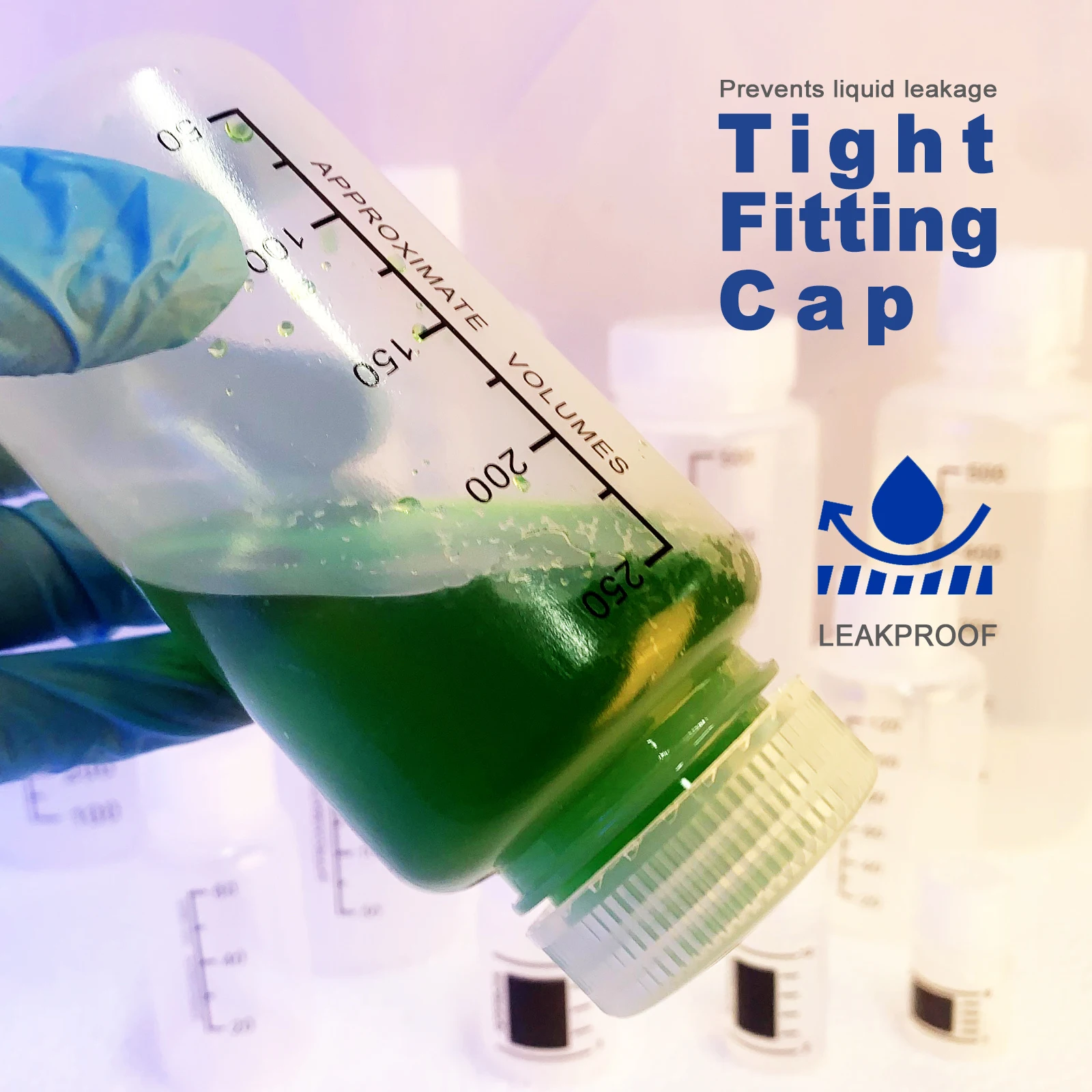 Laboratory Grade PP Rigid Plastic Reagent Bottle with Screw Cap and Graduations,Designed for Laboratories,Classrooms,or Storage