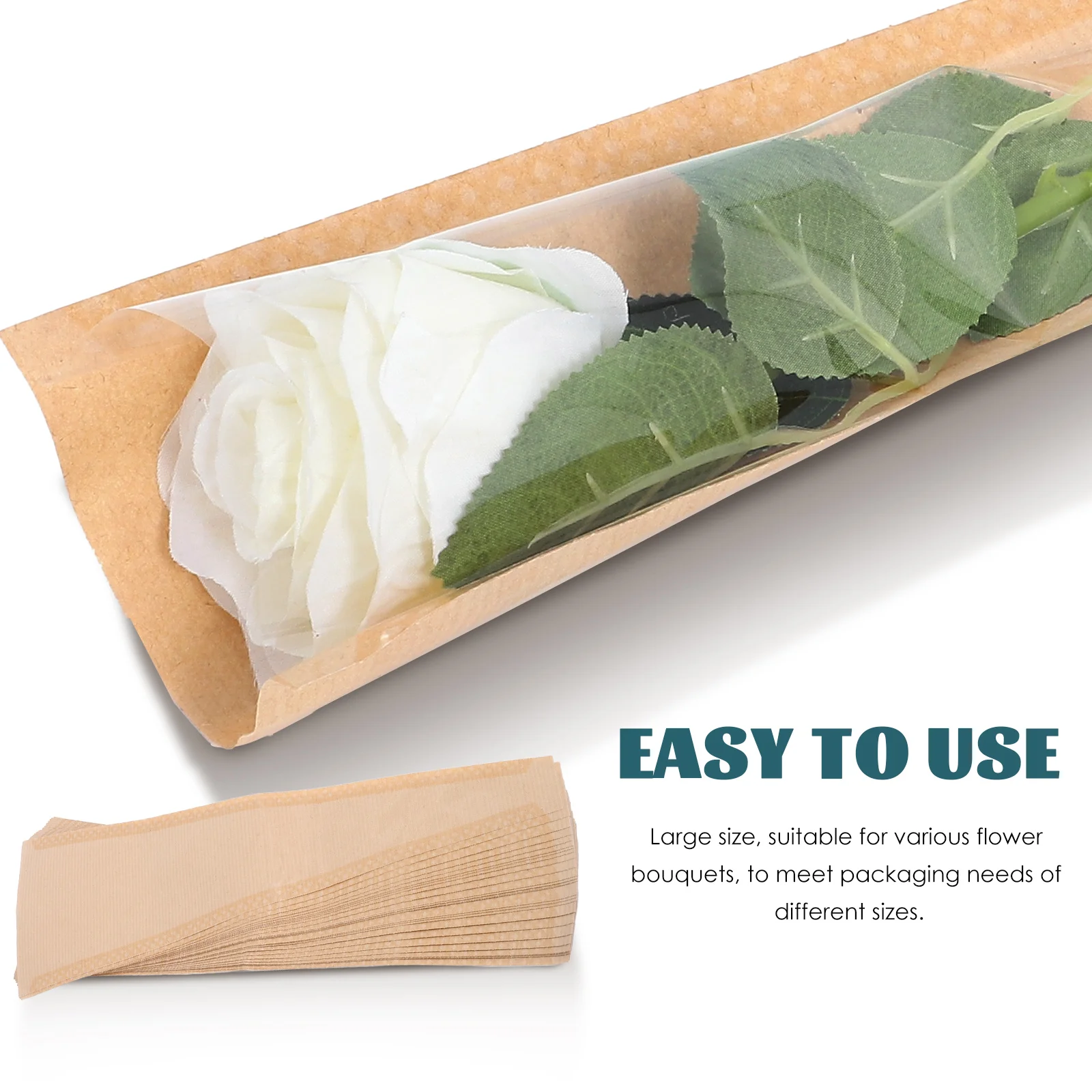 쇼핑용 꽃 포장 가방, 부케 포장 슬리브, 주요 선물 장미, 50 개