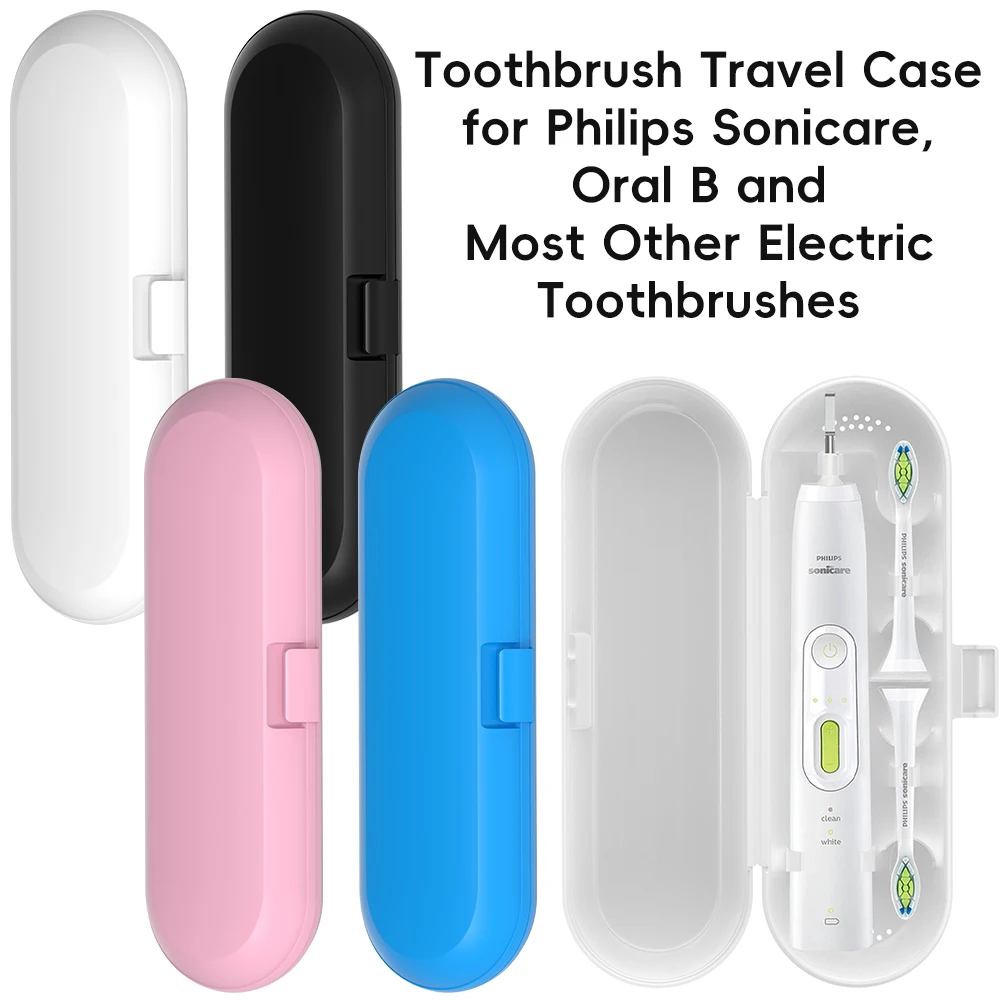 6 Pcs Brush Heads Dustproof Covers & Toothbrush Travel Case Set Compatible with Philips Sonicare 4100 6100 Electric Toothbrush