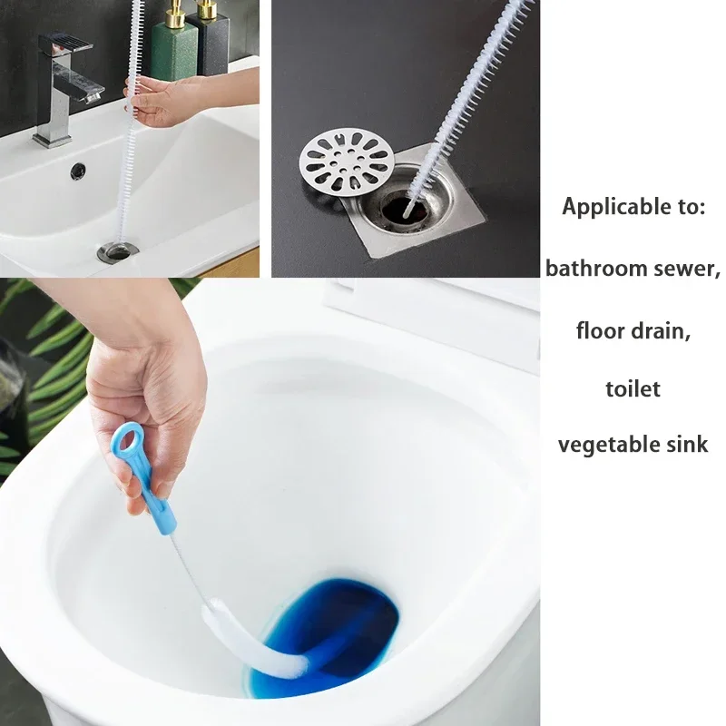 Drain Cleaner Brush - Flexible Thin Long Brush For Clog Free Sinks,  Bathtubs & Shower Drains