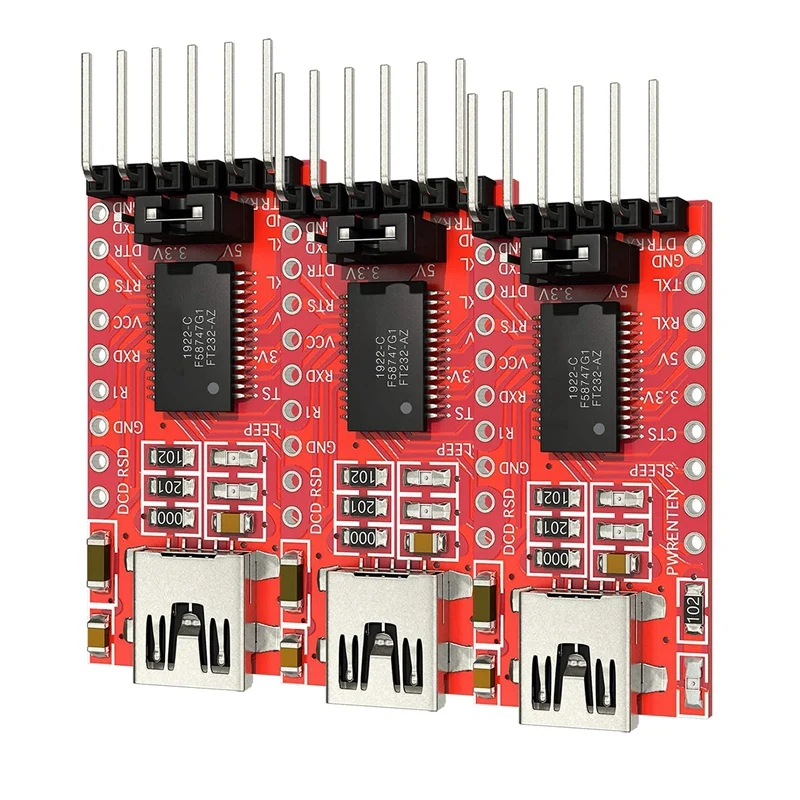 FT232RL 미니 USB-TTL 직렬 변환기 어댑터 모듈, 3.3V, 5.5V, FT232R 포트, DTR, RX, TX, VC, CTS, GND 핀