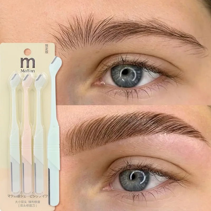 Eyebrow Trimmer Portable Double Head Protective Mesh Blade Shaver Eye Brow Epilation Hair Removal Cutters Safe Woman Makeup Tool 2