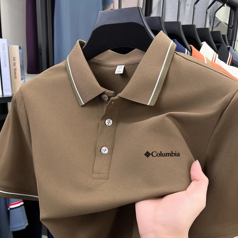 2026 Neues Columbia-Style Herren-Poloshirt Schnelltrocknend Atmungsaktiv Business Kurzarm Sommer Casual Sport Golf T-Shirt