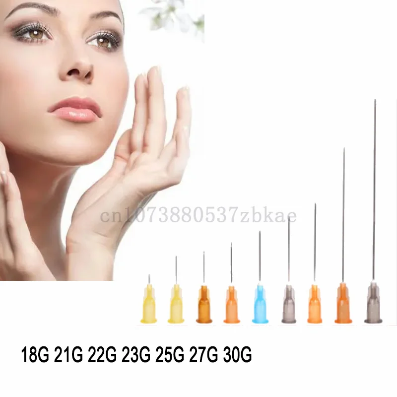 25pcs Tip Needle Transparent Syringe Clear Disposable Sterile Body Piercing Needles Navel Ear Nose Tattoo 16G18G 20G 21G 22G
