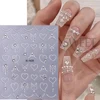 3D Rhinestones Gold Silver French Nail Art Stickers Retro Wave Simple Line Design Adhesive Slider Decals DIY Manicure Decoration 2