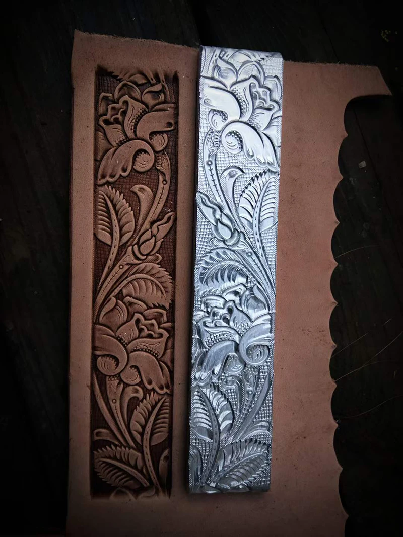 Used to make leather belts printed stamp molds for leather product decoration Rose flower Tang grass pattern leather stamp punch