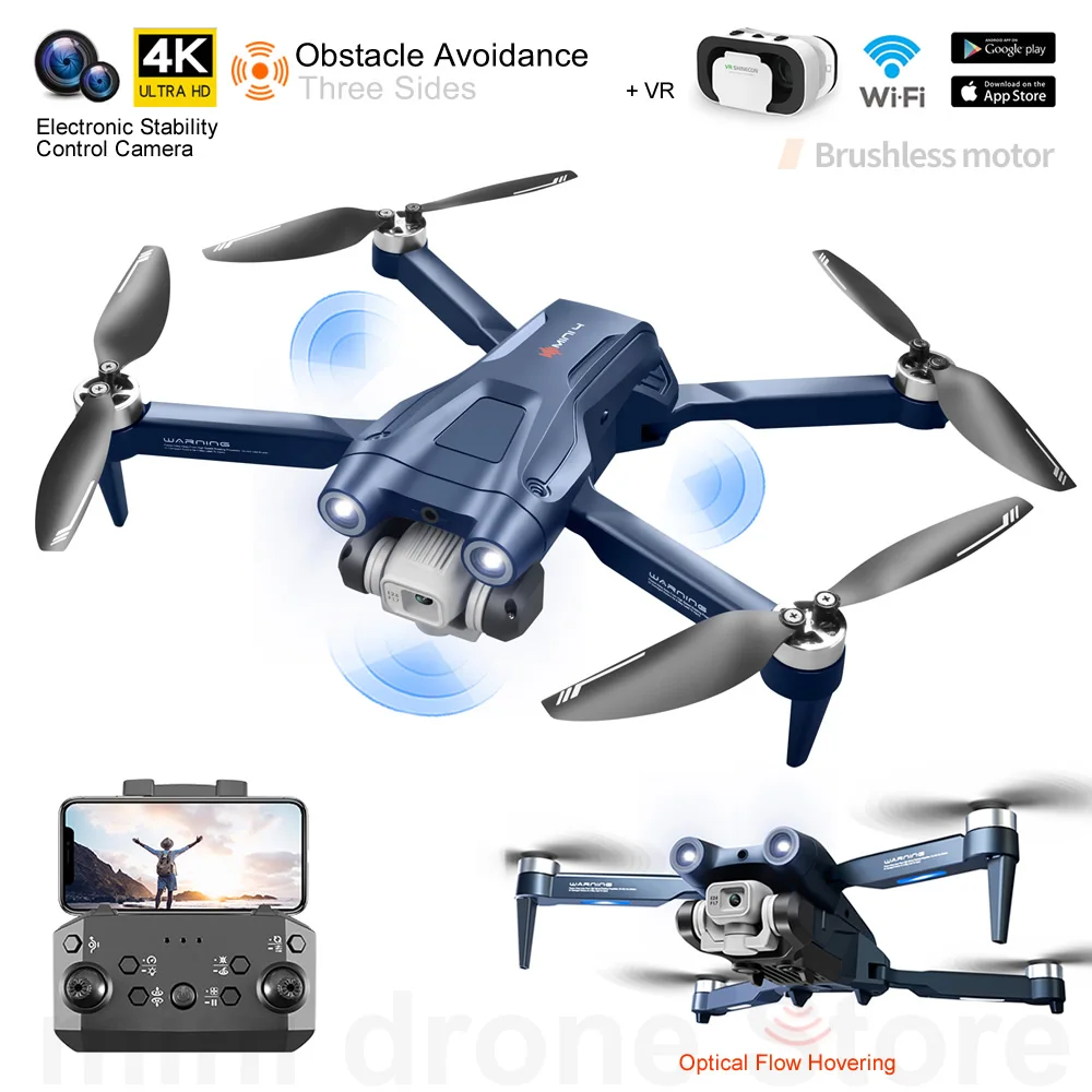 Mini4 Mini Vr Drone 4K Hd Flusso Ottico Rc Elicottero Brushless Evitamento Ostacoli Quadcopter Pieghevole Con Telecamera Esc Ritorno Gratuito