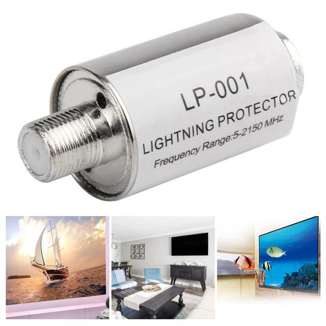 Lighting Arrester Coaxial Satellite TV Lightning Protectors Satellite