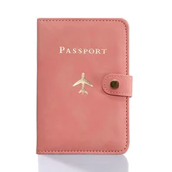 Sleek Leather Waterproof Travel Wallet with Buckle Closure (C pink)