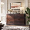 Wood Dresser for Bedroom, Wide Chest of Drawers, Large Brown Storage Tower Unit, Modern Store Organizer for Living Room, Hallway 1