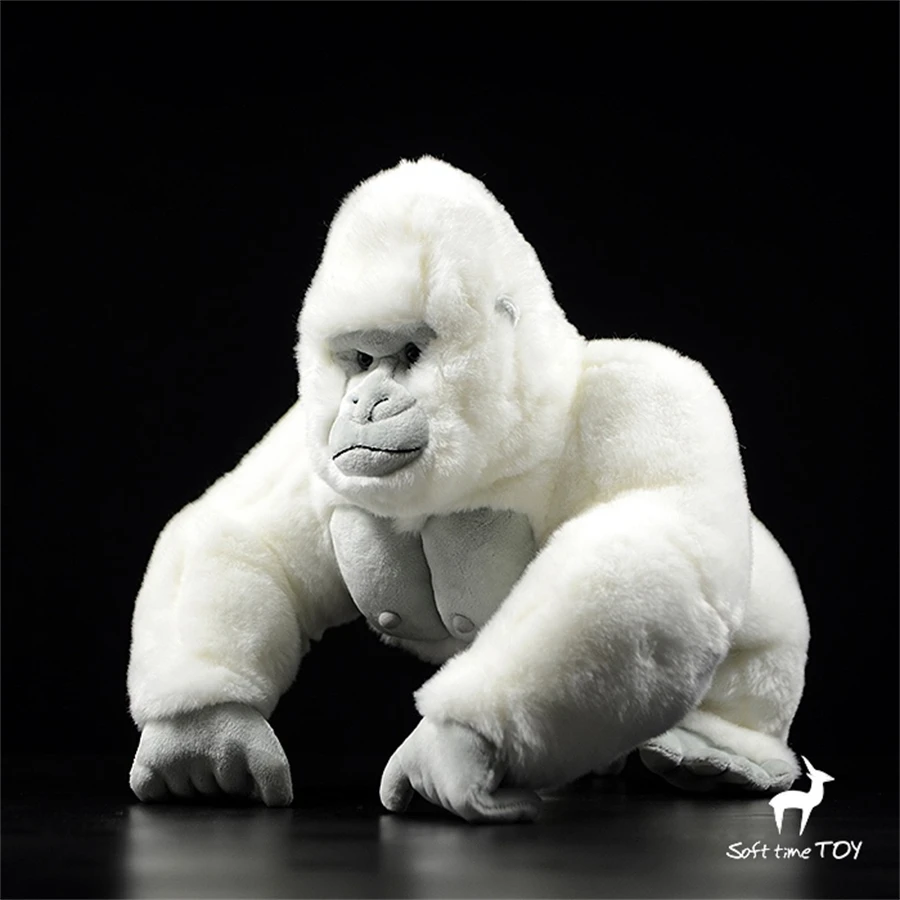 

Albino Gorilla High Fidelity Anime Cute Ape Plushie Silverback Plush Toys Lifelike Animals Simulation Stuffed Doll Kawai Toy Gif