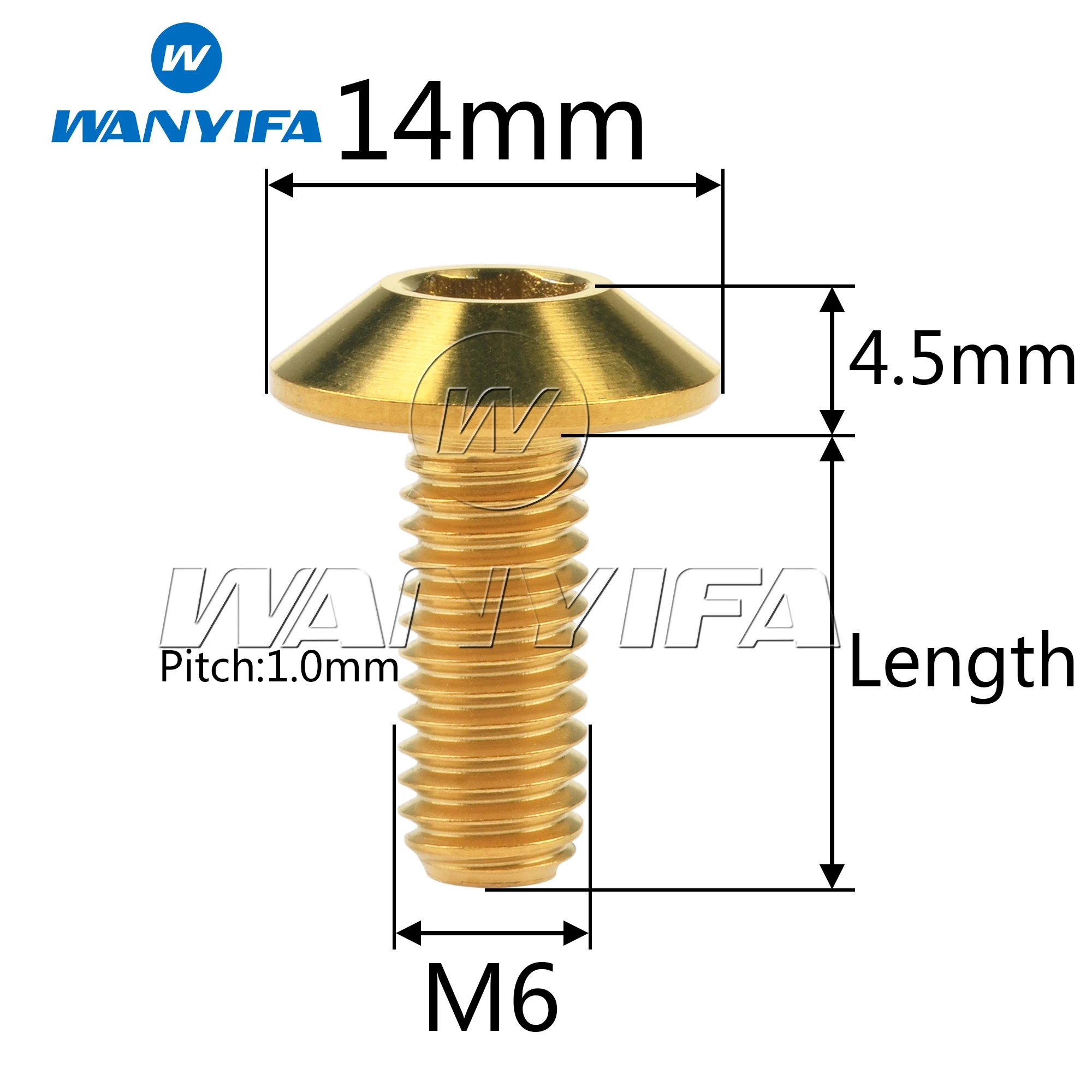 Titanium Bolts Wanyifa M6 x 12 15 20mm M8x25mm Umbrella Head Screw for Bicycle Motorcycle titanium bolts