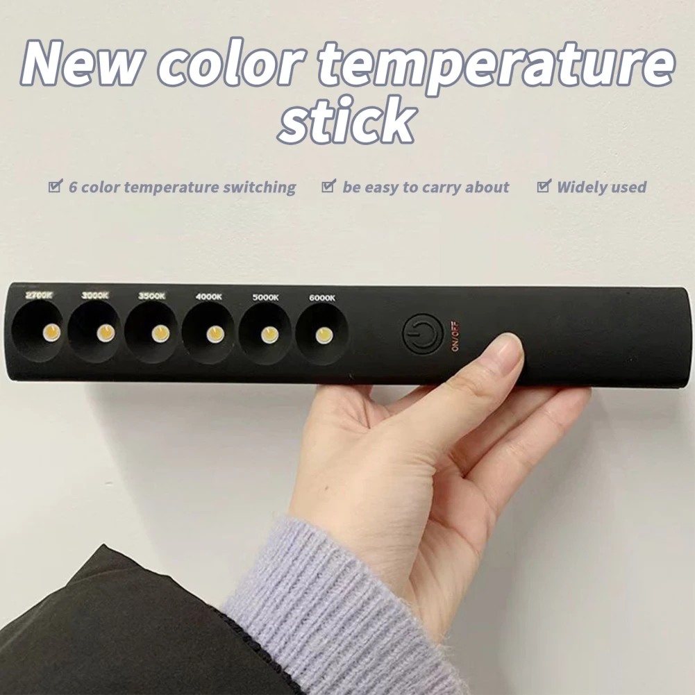

Light Meter/CRI Stick Type-C Rechargeable 2700K - 6000k 6 Color Temperature Meter Photometer Lighting Motion Sensor Light Tester