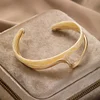 Luxury Fashion Simple White Shellfish Board Bend Metal Geometric Overlap Opening Bangle Bracelet Women Jewelery Pulseras Mujer 1