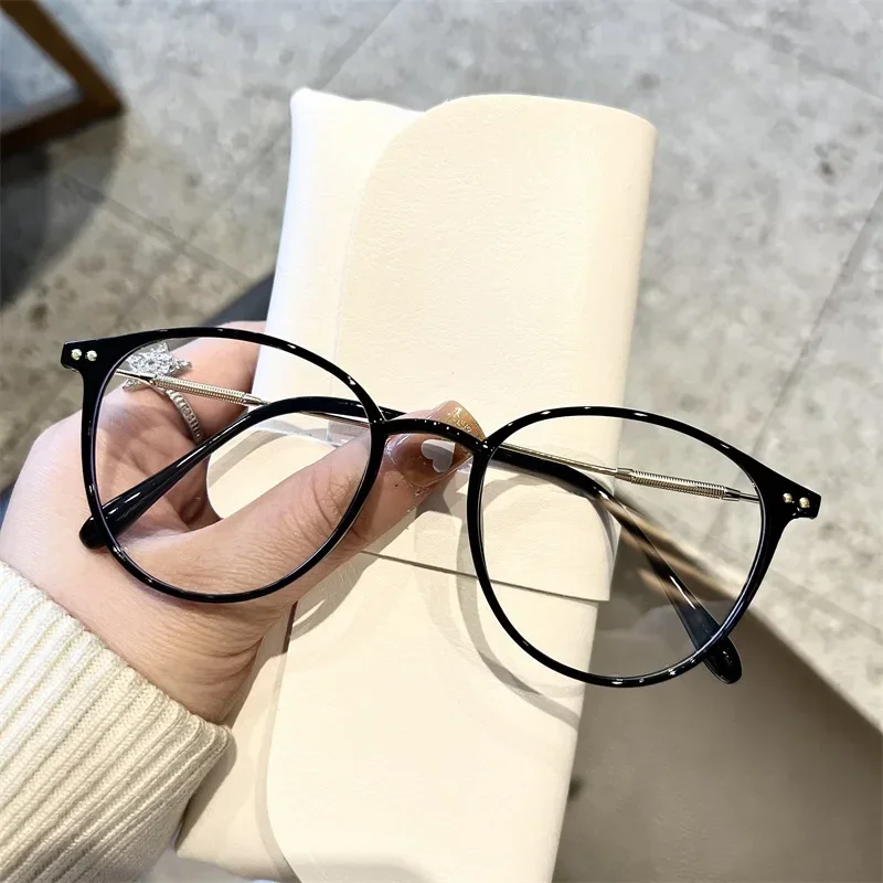 Vintage Round Myopia Glasses with Clear Lenses - Luxury Transparent Eyewear
