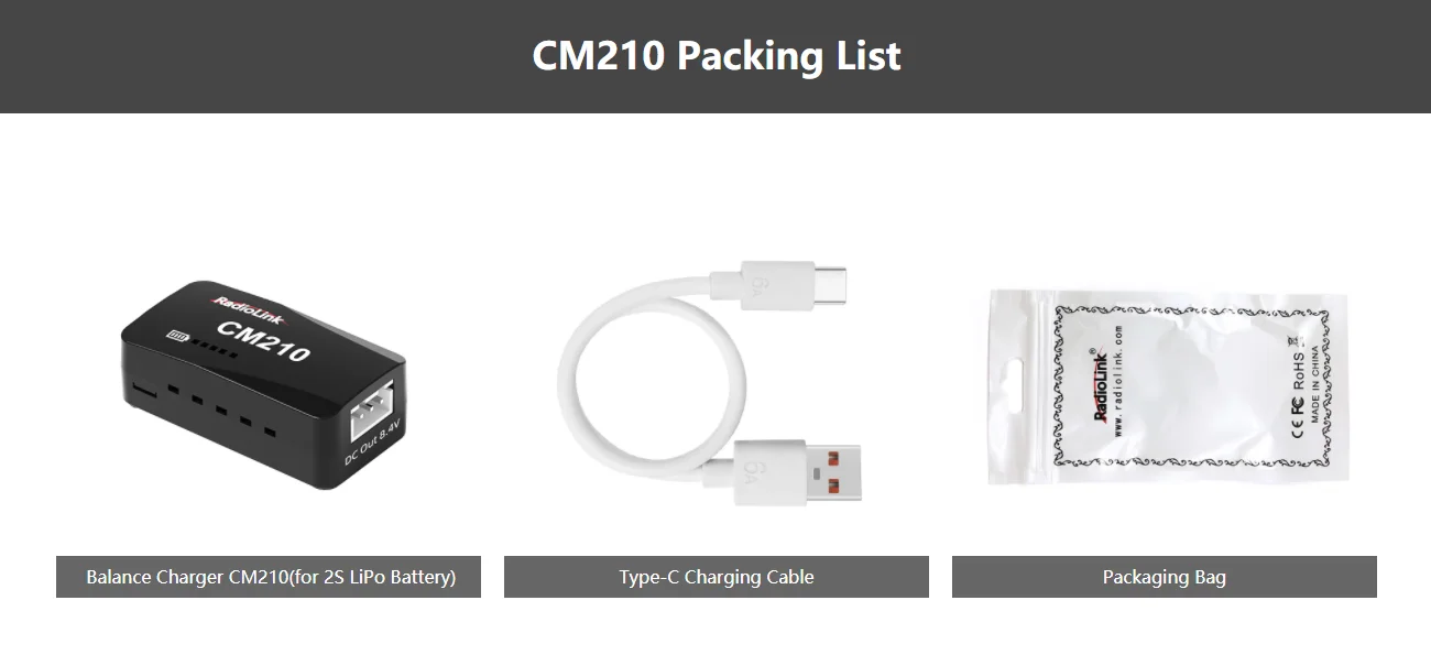 lipo c inyeccion Radiolink CM210 Fast 2S LiPo Battery Charger Mini Size USB Type-C Con –  QWinOut