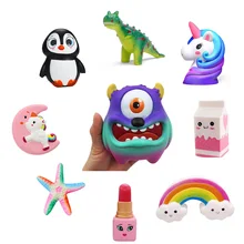 Kawaii Smile Bear Cake Milk unicorn Squeeze Toys Slow Rising Cream Scented Stress Reliever Squishy Anti-stress Kid Fidget Toy