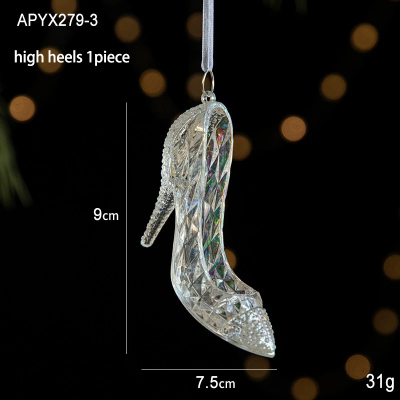 thumbnail image 1 of Colgante de acrílico para árbol de Navidad 2024, colgante de cristal de hielo transparente colorido, adorno de copo de nieve para Navidad, decoración de Año Nuevo, 1 of 5