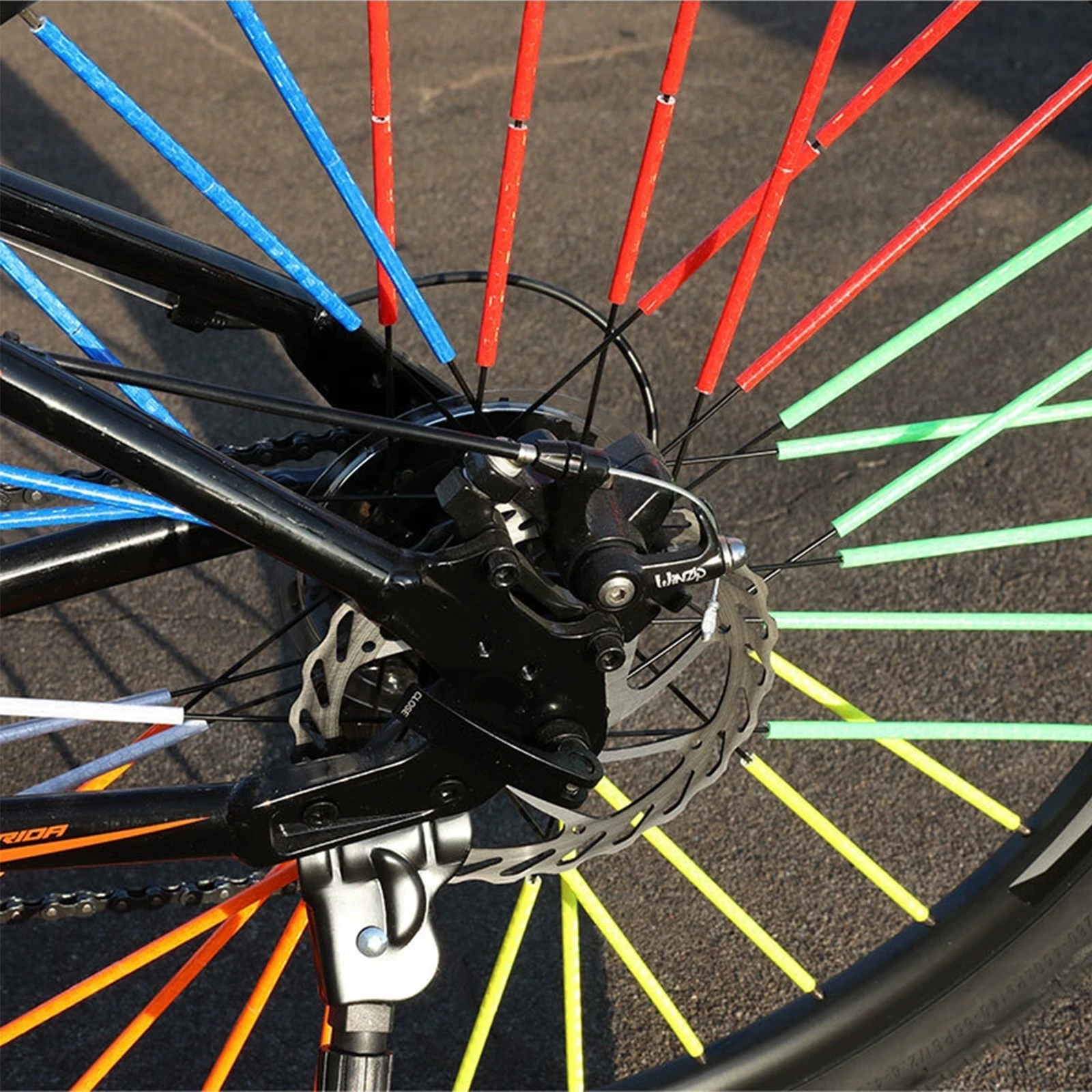 12Pcs Bike Riding Wheel Rim Spoke Mount Clip Tube Waterproof Warning Light Strip Reflector Reflective Outdoor Bicycle 75mm