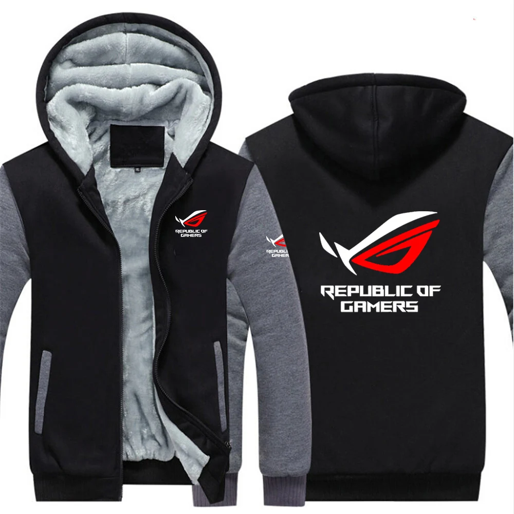 Men's Thicken Warm Hooded Coat Windproof Zip Jacket