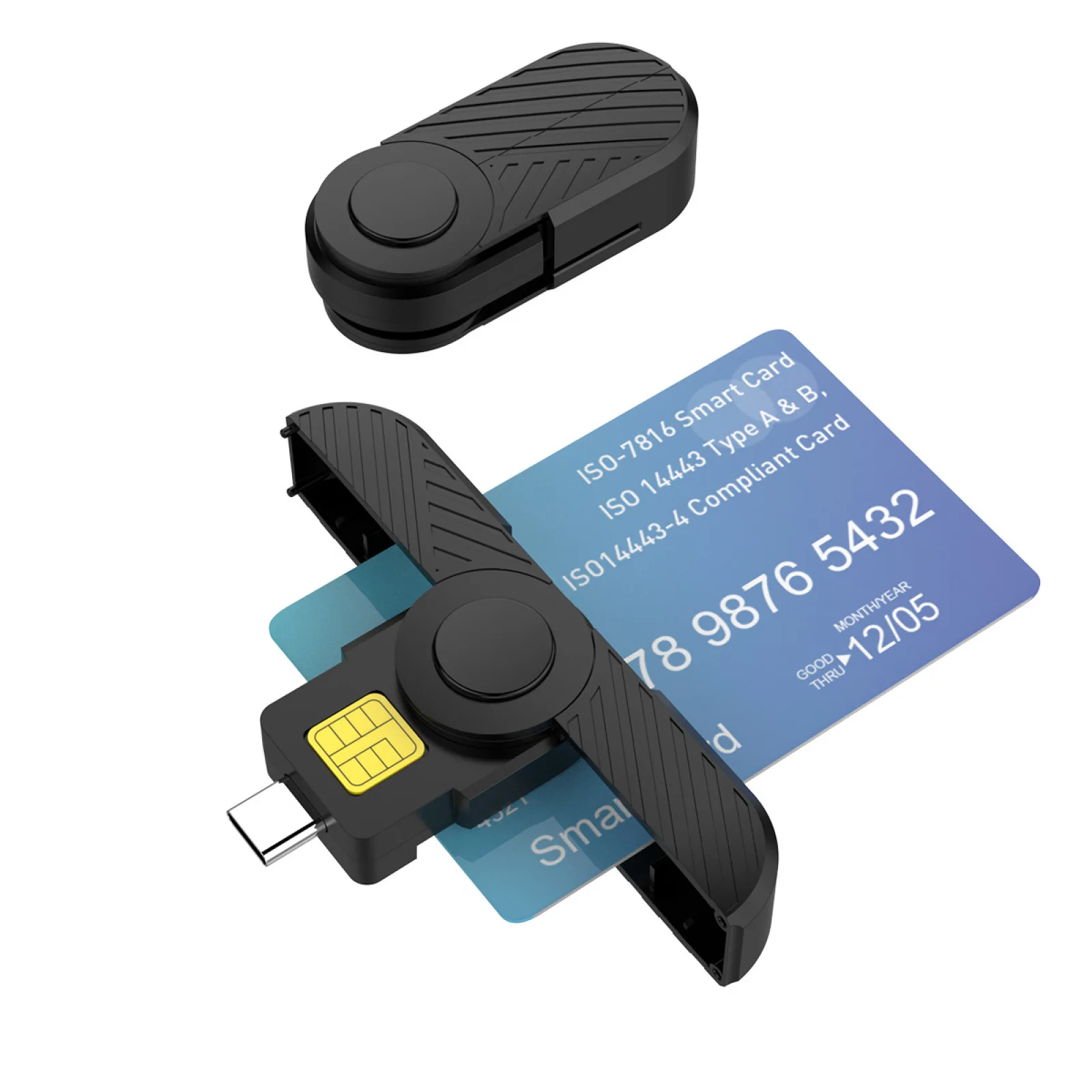 

Foldable DOD Type C Common Access CAC Smart Card SIM Card / IC Bank Chip Card Reader For Windows 10 8 7 (32/64 bit) Plug & Play