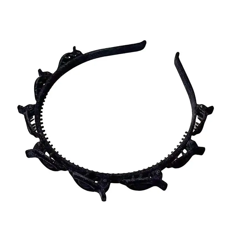 Elegant Braided Hair Decor with Non-Slip Clip and Double-Band Design