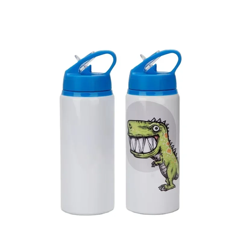 자전거 캠핑 하이킹 여행 등산을위한 컬러 캡이있는 5 개/몫 600ml 승화 알루미늄 스포츠 물병