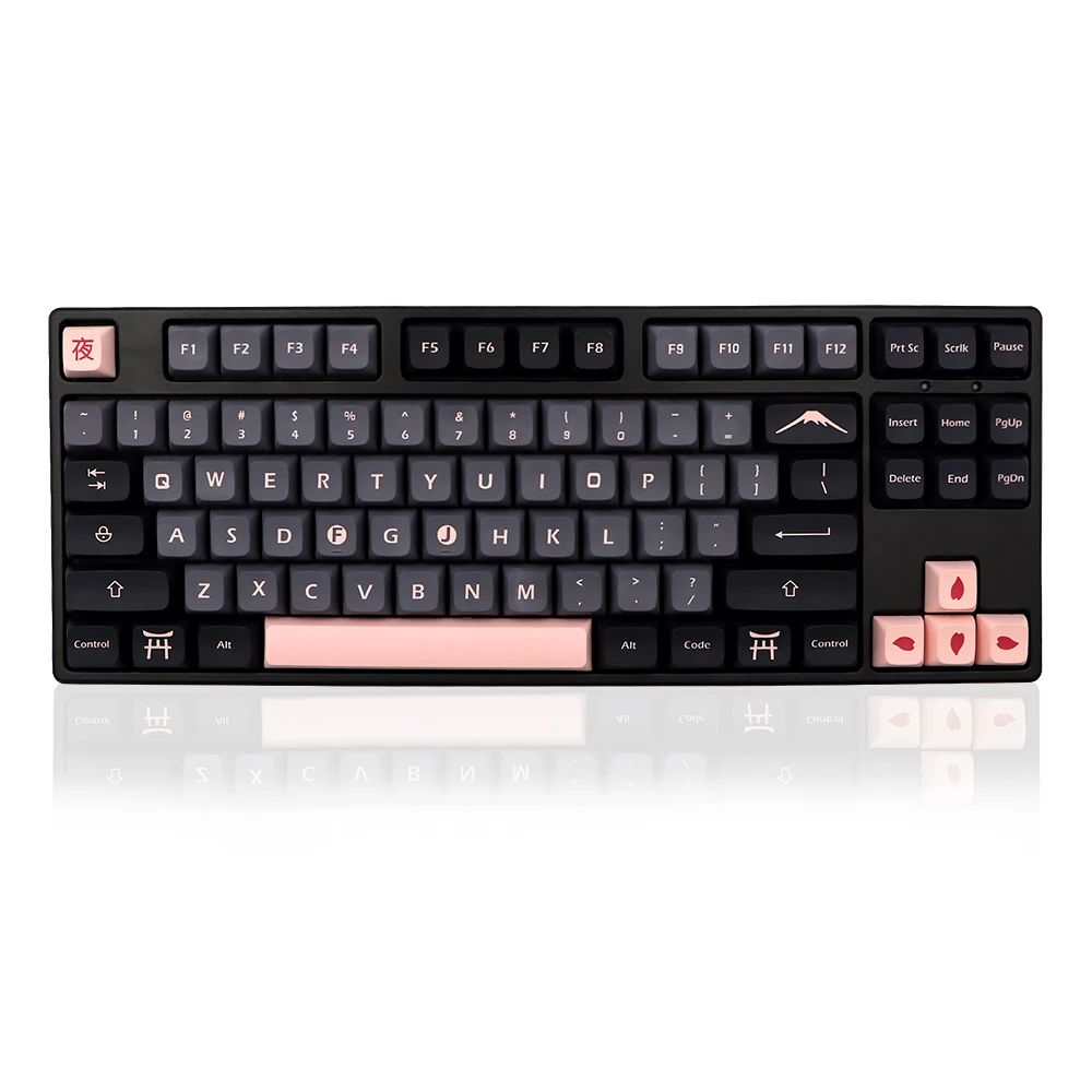 Nightsakura Pbt Xda Keycaps Teclado Mecânico Gk64 68 84 84 96 104 Barra de Espaço Dividida 7u 134 Chaves