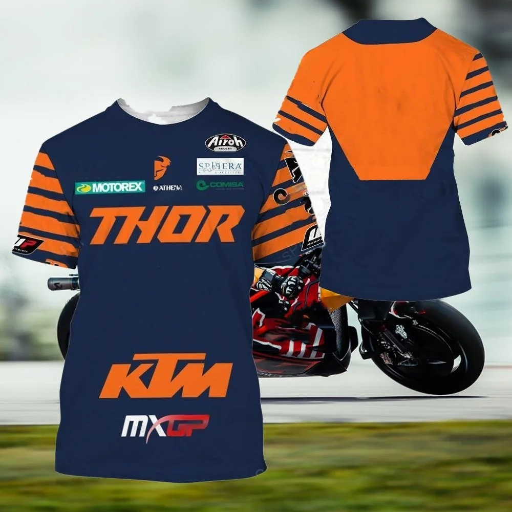 새로운 KTM 2026 LC4 여름 MotoREX MXGP KTM 팩토리 팀 저지 T14 그랑프리 WP 성인 캐주얼 티셔츠 Airoh