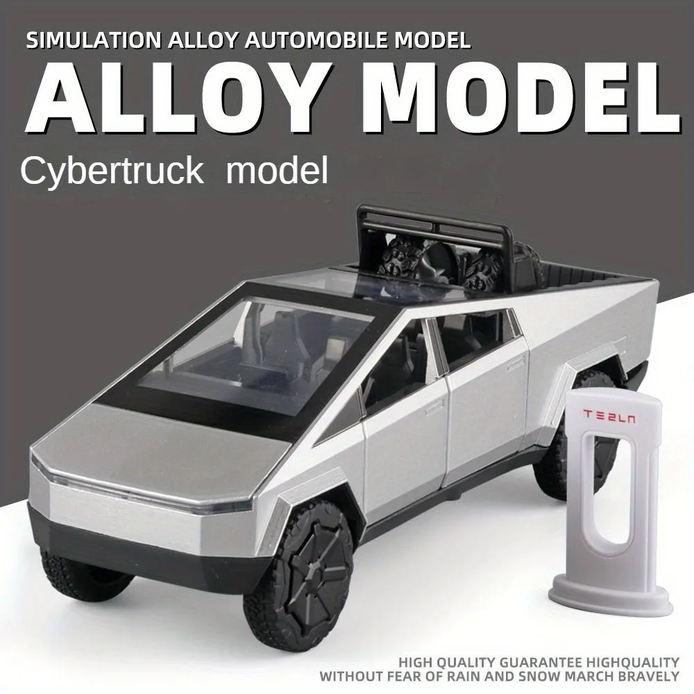 

Diecat Tesla модель Cybertruck, игрушки для мальчиков, металлический детский автомобиль в масштабе