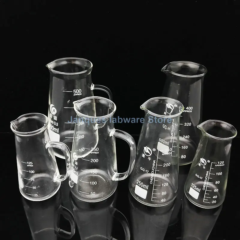 

1pcs 125/250/500ml High Borosilicate Glass Tapered Measuring Cup with scale Beaker with handle, milk Cup