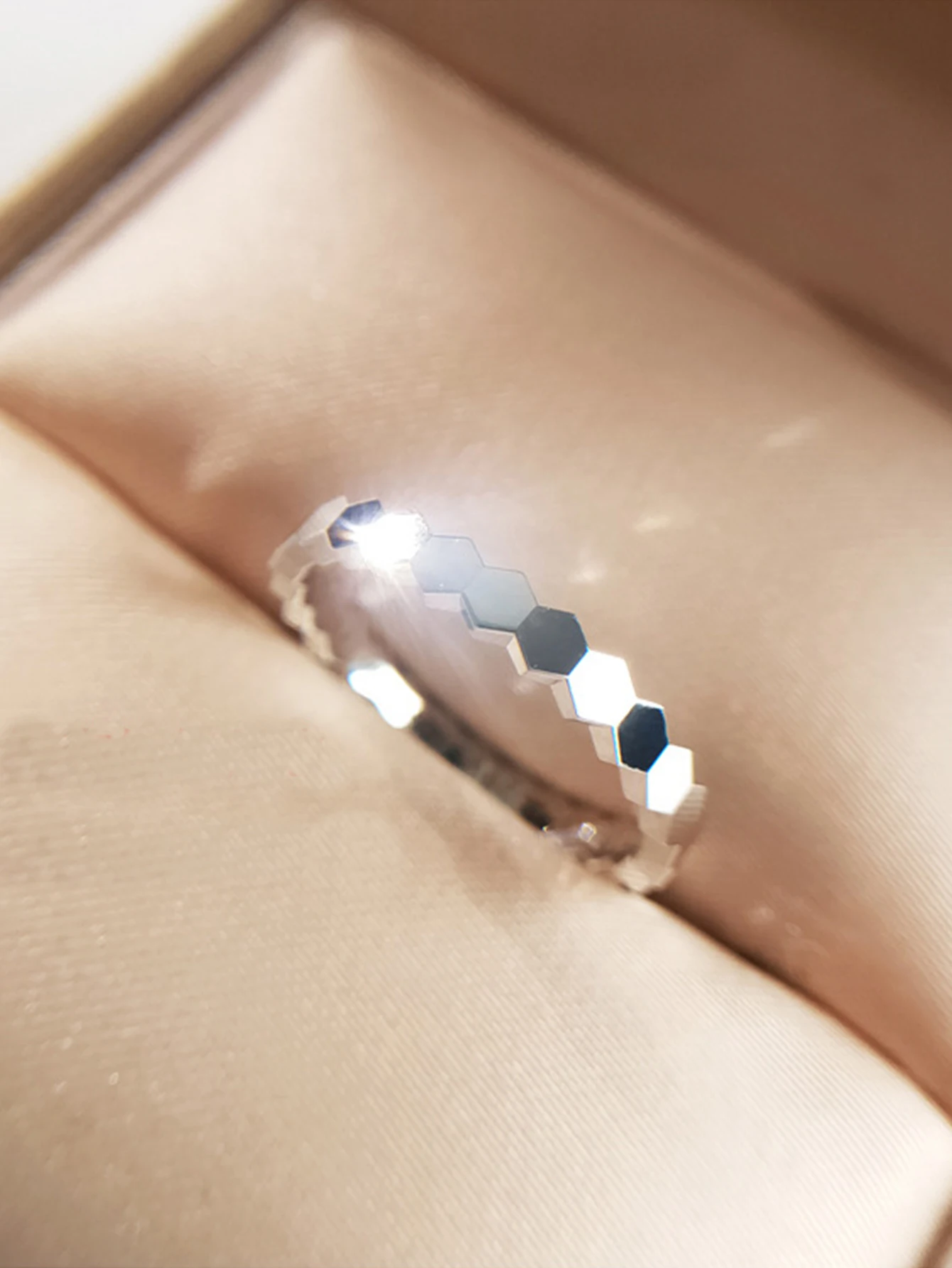 خواتم من الفضة الإسترليني عيار 925 على شكل هندسي م...