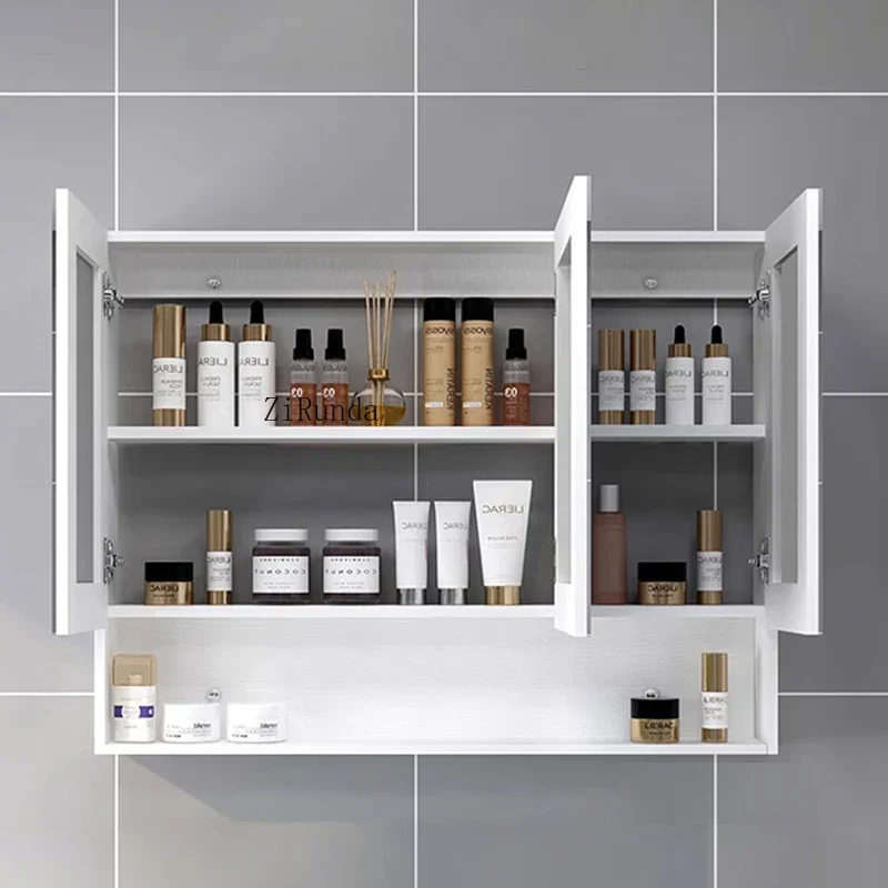 Nordic Style Smart Bathroom Cabinets Modern Storage Shelves Vanity Bathroom Mirror Cabinet Simple Home Furniture Шкафы FYBC