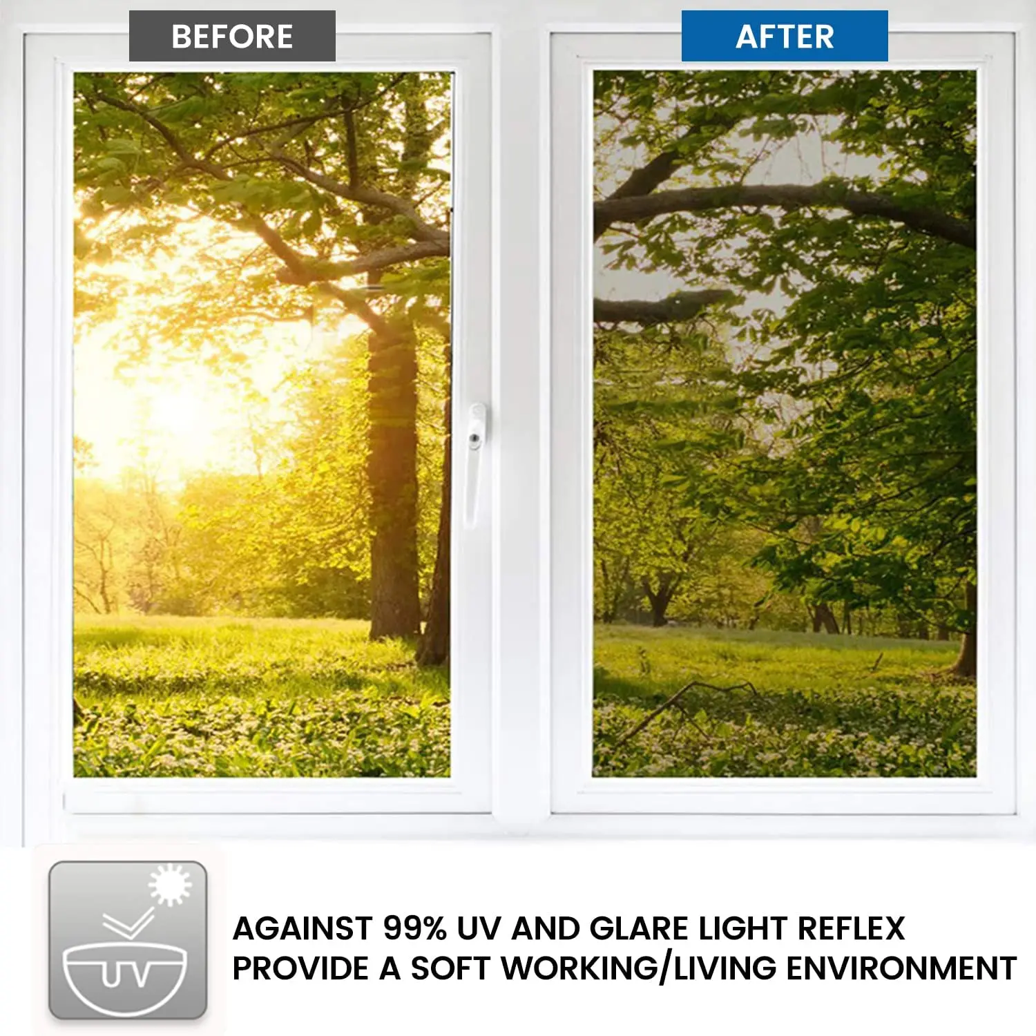 One Way Window Film Privacy Mirror Effect Reflective Window Tint for Home Self Adhesive UV Sun Blocking Heat Control Glass Films