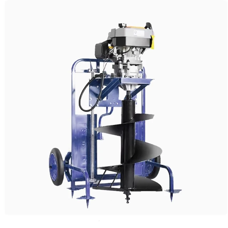 7.3KW Ground Drilling Digging Machine Tree Planting Digger 4Stroke Gasoline Punching Machine 225CC Pedal Type Drill Pile Driver