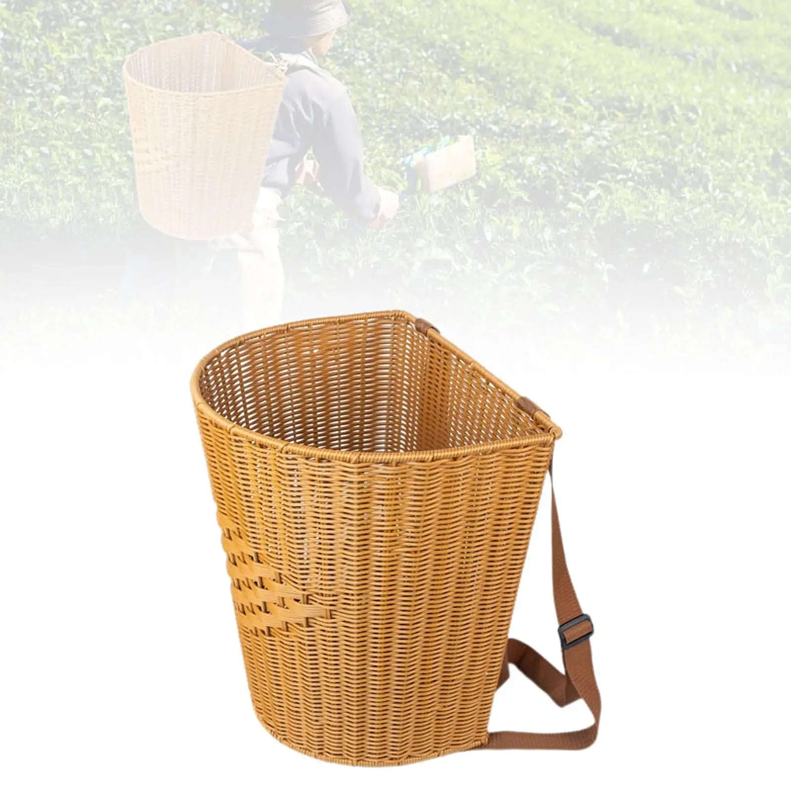 Handwoven Back Basket Easter Picnic Basket Multi-use Foraging Basket Shopping Basket for Tea Picking Candy Storage Vegetables