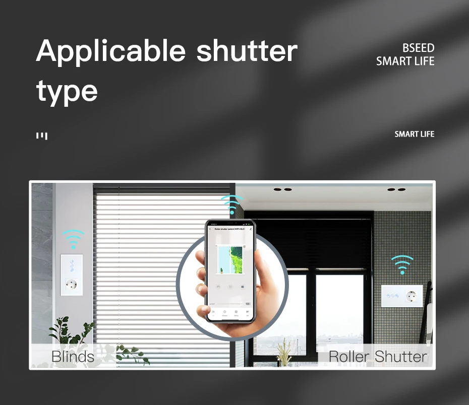 BSEED-WiFi Toque Interruptor Do Obturador Do Rolo,