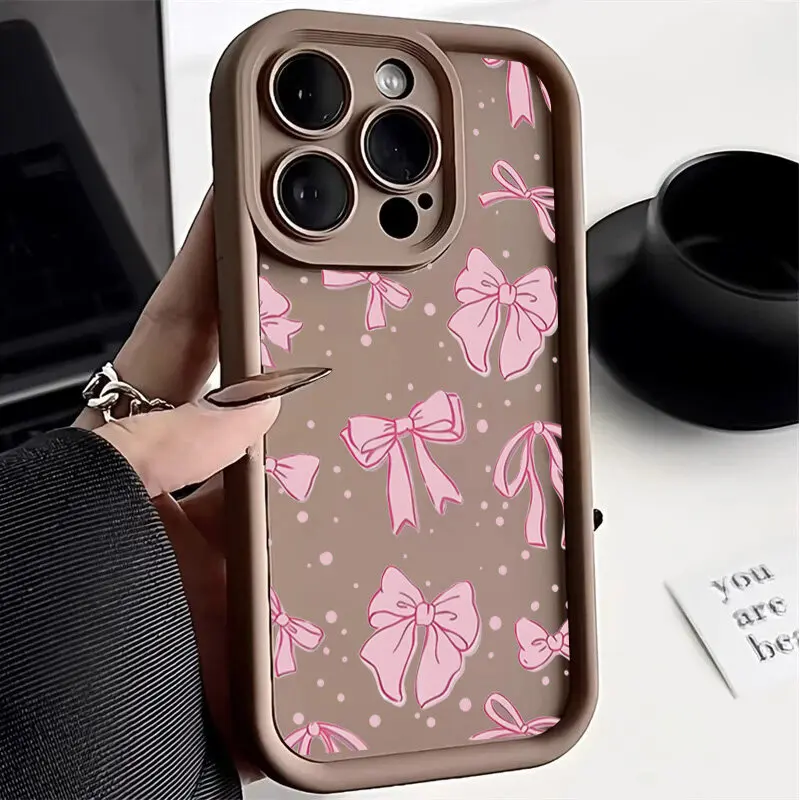 Luxury Pink Bowknot Soft Phone Case with Elegant Bow Design