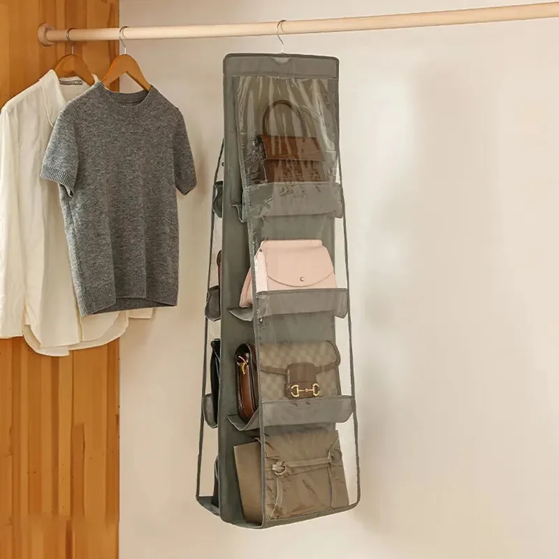 Bag Storage Hanging Bag Fabric Double-Sided Multi-Layer Dust-Proof Hanging Type Household Wardrobe Storage Rack