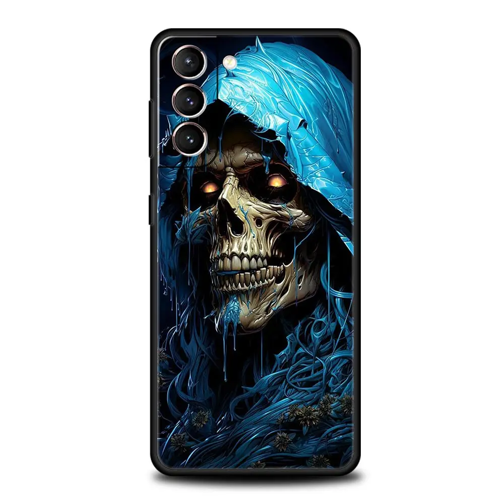 Grim Reaper Skull Skeleton Soft Black Phone Case