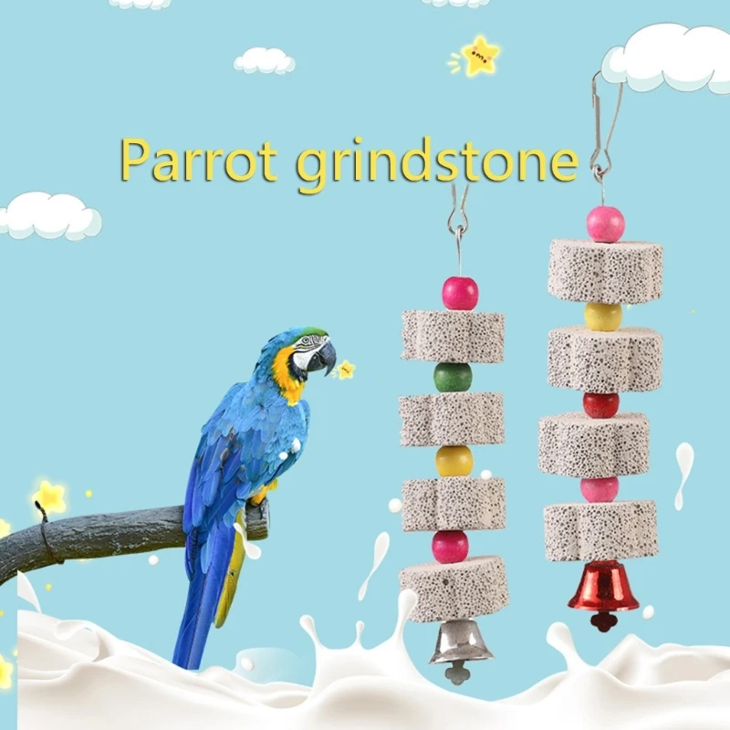 Parrot Molar Stone Parrot Grinding Stone Bird Cage Toy Bird Molar Toy Cage Accessories Chinchilla Squirrel C6UE