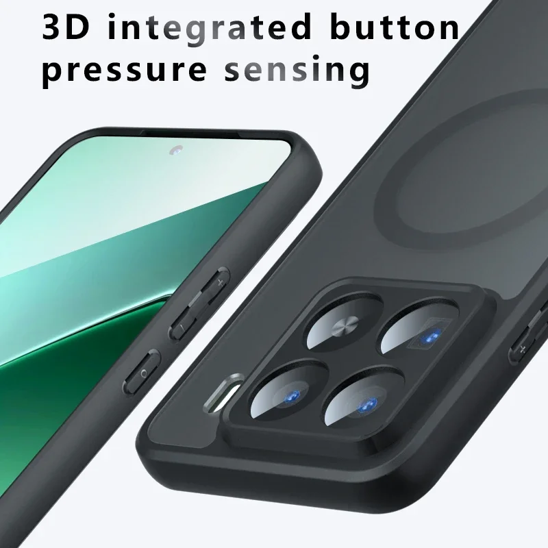 Magsafe Shockproof Matte Magnetic Phone Case with Acrylic Hard Bumper