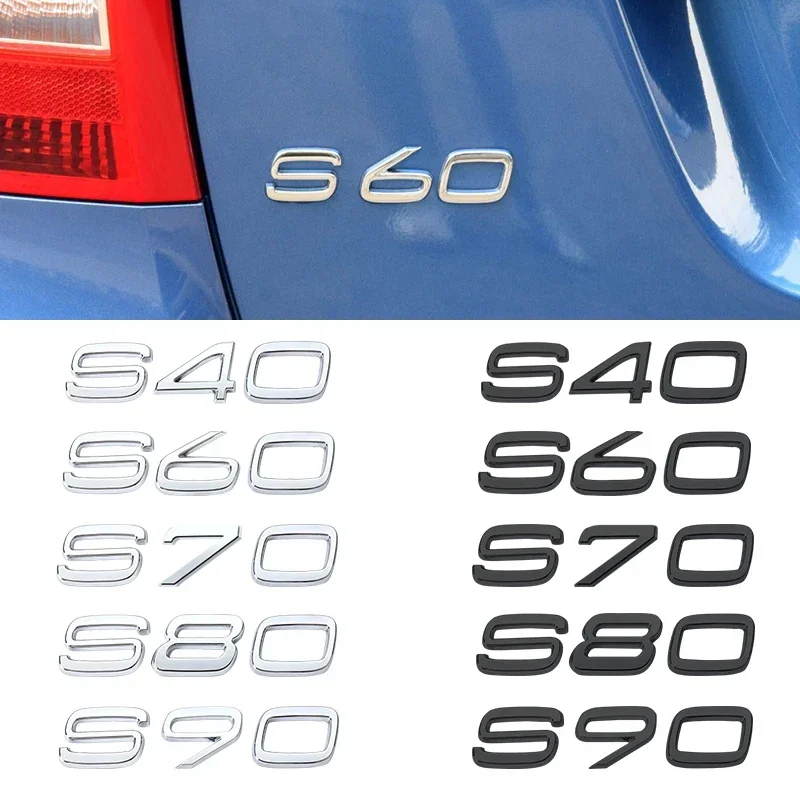 3D ABS 후면 트렁크 글자 로고 엠블럼 배지 스티커, 볼보 C30 V40 V60 V90 S40 S60 S80 S90 S80 XC40 XC60 XC90 액세서리