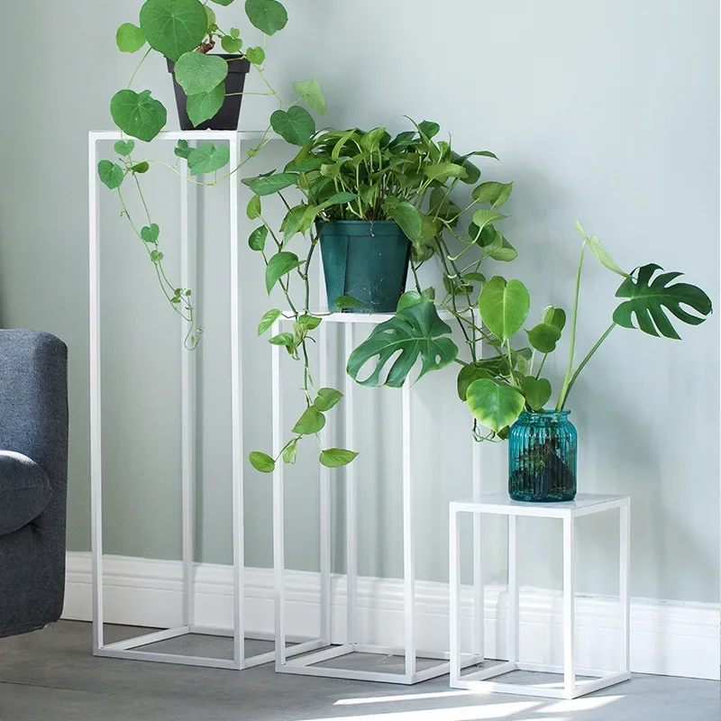 Chic Clothing Store Display-Indoor Flower Pot Rack, High-Low Combo Water Table for Retail Presentation, Stylish Store Fixture
