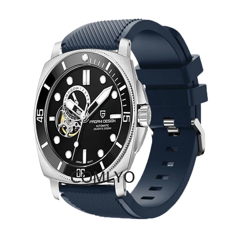 PAGANI DESIGN自動巻き腕時計 防水 ブラック 交換ベルト⭐︎再々値下げ