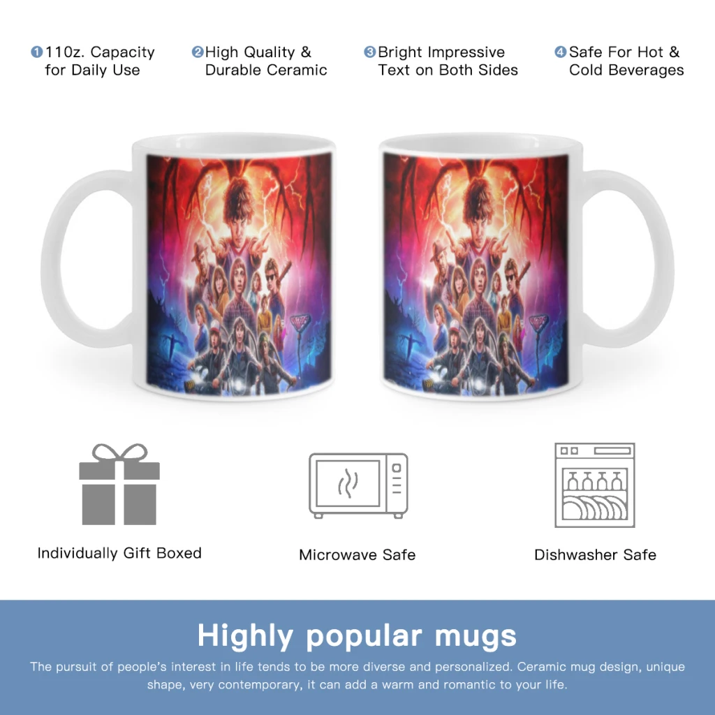 thumbnail image 1 of Thriller Drama S-Stranger T-Things Free shipping Ceramic Cup Coffee Oatmeal Breakfast Cup Creative Personality Mug, 1 of 5