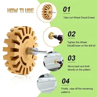 Decal Removal Rubber Eraser Wheel with Drill Adapter Kit Car Sticker Remover Paint Cleaner Car Polish Auxiliary Car Acessories 2