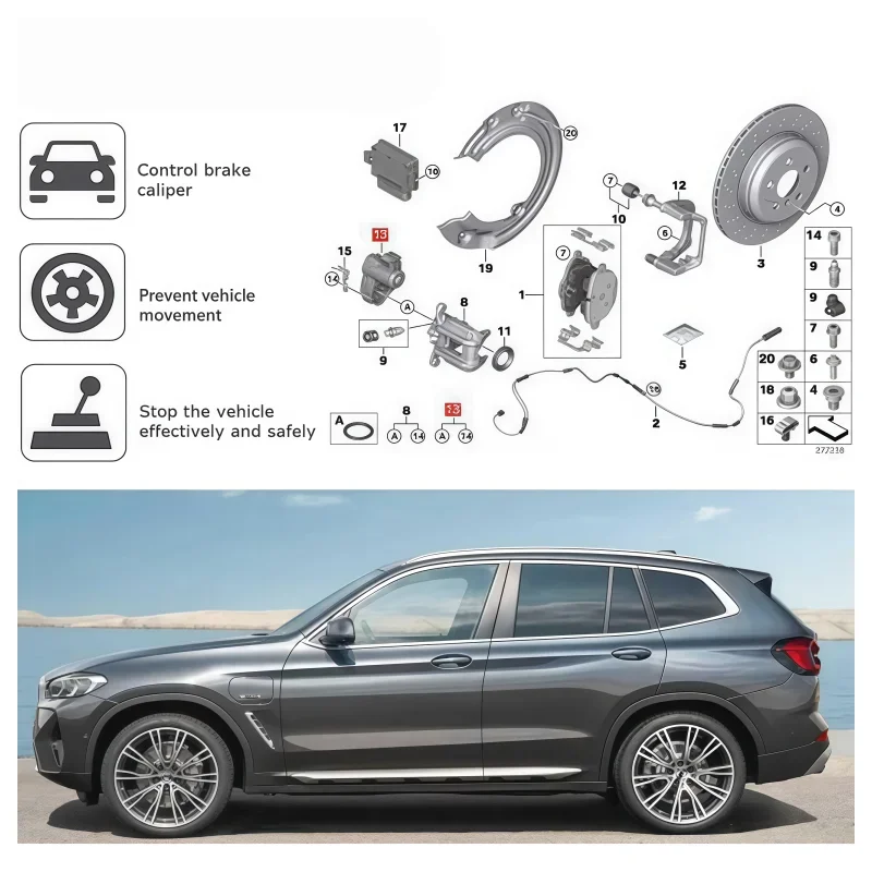 후방 주차 핸드 브레이크 캘리퍼 서보 모터 핸드브레이크 액추에이터 34216791420 34216794618 BMW M5 X3 Z4 528i 535i 640i 650i 용